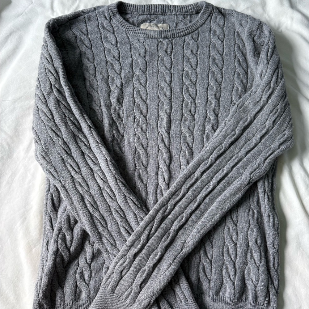 St. John's Bay Men's Cable Knit Sweater - Gray